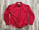 Vintage 90s Abstract / Paisley Office / Secretary Style Button Up Shirt (Womens Medium)