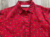 Vintage 90s Abstract / Paisley Office / Secretary Style Button Up Shirt (Womens Medium)
