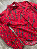 Vintage 90s Abstract / Paisley Office / Secretary Style Button Up Shirt (Womens Medium)