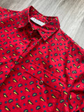 Vintage 90s Abstract / Paisley Office / Secretary Style Button Up Shirt (Womens Medium)