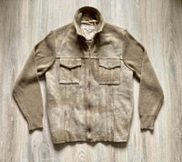 Vintage 80s Suede Sweater Jacket (Mens Medium)