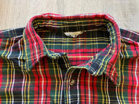 Large - Vintage 80s Thick Plaid Flannel Button-Up Shirt / Jacket