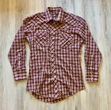 Medium - Vintage 70s Open Range Western Plaid Pearlsnap Shirt