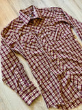 Medium - Vintage 70s Open Range Western Plaid Pearlsnap Shirt