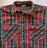 Large - Vintage 80s Thick Plaid Flannel Button-Up Shirt / Jacket