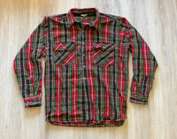 Large - Vintage 80s Thick Plaid Flannel Button-Up Shirt / Jacket