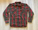Large - Vintage 80s Thick Plaid Flannel Button-Up Shirt / Jacket