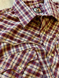 Medium - Vintage 70s Open Range Western Plaid Pearlsnap Shirt