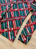Sm/Med - Vintage 70s Plaid / Art Deco / Disco Polyester Button Up Shirt
