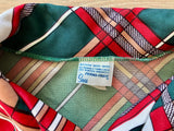 Sm/Med - Vintage 70s Plaid / Art Deco / Disco Polyester Button Up Shirt