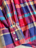 Medium - Vintage 80s Plaid Flannel Western Pearlsnap Shirt
