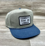 Cowboys Stay On Longer Patch on Rope Hat with Snapback