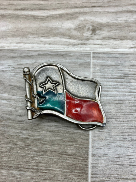 Vintage 80s (1981) Texas State Flag Belt Buckle