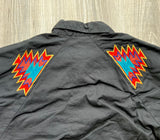 Med/Lrg - Vintage 90s Wrangler Black / Southwestern Button Up Shirt