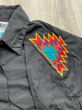 Med/Lrg - Vintage 90s Wrangler Black / Southwestern Button Up Shirt