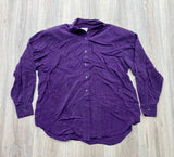 Med/Lrg - Vintage 90s Silky Purple Button Up Shirt