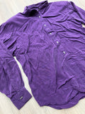 Med/Lrg - Vintage 90s Silky Purple Button Up Shirt