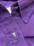 Med/Lrg - Vintage 90s Silky Purple Button Up Shirt
