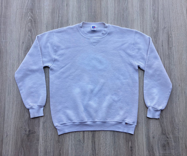 Small - Vintage 80s Russell Athletic Solid White Sweatshirt