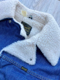 Vintage 70s Wrangler Sherpa Lined Denim Wrange Coat (Men's Large / XL)