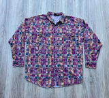 XXL - Vintage 90s Wild Abstract Print Western Button Up Shirt