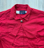 Small - Vintage 90s Panhandle Slim Solid Red Pleated Button Up Shirt