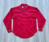 Small - Vintage 90s Panhandle Slim Solid Red Pleated Button Up Shirt