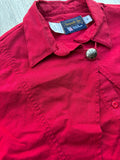 Small - Vintage 90s Panhandle Slim Solid Red Pleated Button Up Shirt