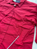 Small - Vintage 90s Panhandle Slim Solid Red Pleated Button Up Shirt