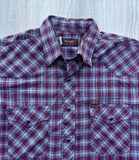 Med/Lrg - Vintage 70s Wrangler Maroon/White Plaid Pearlsnap Shirt