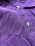 Med/Lrg - Vintage 90s Silky Purple Button Up Shirt