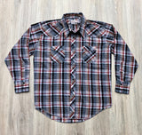 XL - Vintage 70s Wrangler Permanent Press Plaid Pearlsnap Shirt