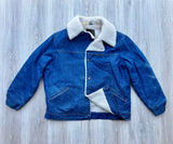 Vintage 70s Wrangler Sherpa Lined Denim Wrange Coat (Men's Large / XL)