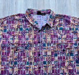 XXL - Vintage 90s Wild Abstract Print Western Button Up Shirt