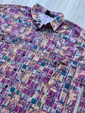 XXL - Vintage 90s Wild Abstract Print Western Button Up Shirt