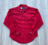 Small - Vintage 90s Panhandle Slim Solid Red Pleated Button Up Shirt