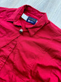 Small - Vintage 90s Panhandle Slim Solid Red Pleated Button Up Shirt