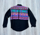 Medium - Vintage 90s Circle T Southwestern / Black Shirt & Skirt