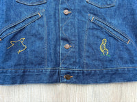 Medium - Vintage 70s Blue Bell Maverick by Wrangler Embroidered Denim / Jean Jacket