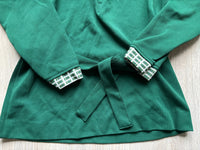 Small - Vintage 70s Green Polyester Leisure Jacket w/Faux Undershirt & Belt