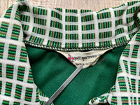 Small - Vintage 70s Green Polyester Leisure Jacket w/Faux Undershirt & Belt