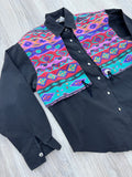 Medium - Vintage 90s Circle T Southwestern / Black Shirt & Skirt