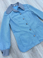 Medium - Vintage 60s Checkered Polyester Blazer / Coat