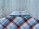 Sm/Med - Vintage 70s Lee Beige/ Brown Plaid Western Pearlsnap Shirt
