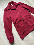 Vintage 70s Maroon Polyester Leisure Suit / Disco Jacket (Womens Small)