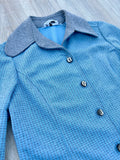 Medium - Vintage 60s Checkered Polyester Blazer / Coat