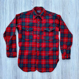 Sm/Med - Vintage 1940s Pendleton Red Plaid Button Up Field Shirt