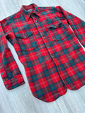 Sm/Med - Vintage 1940s Pendleton Red Plaid Button Up Field Shirt