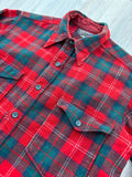 Sm/Med - Vintage 1940s Pendleton Red Plaid Button Up Field Shirt