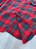 Sm/Med - Vintage 1940s Pendleton Red Plaid Button Up Field Shirt